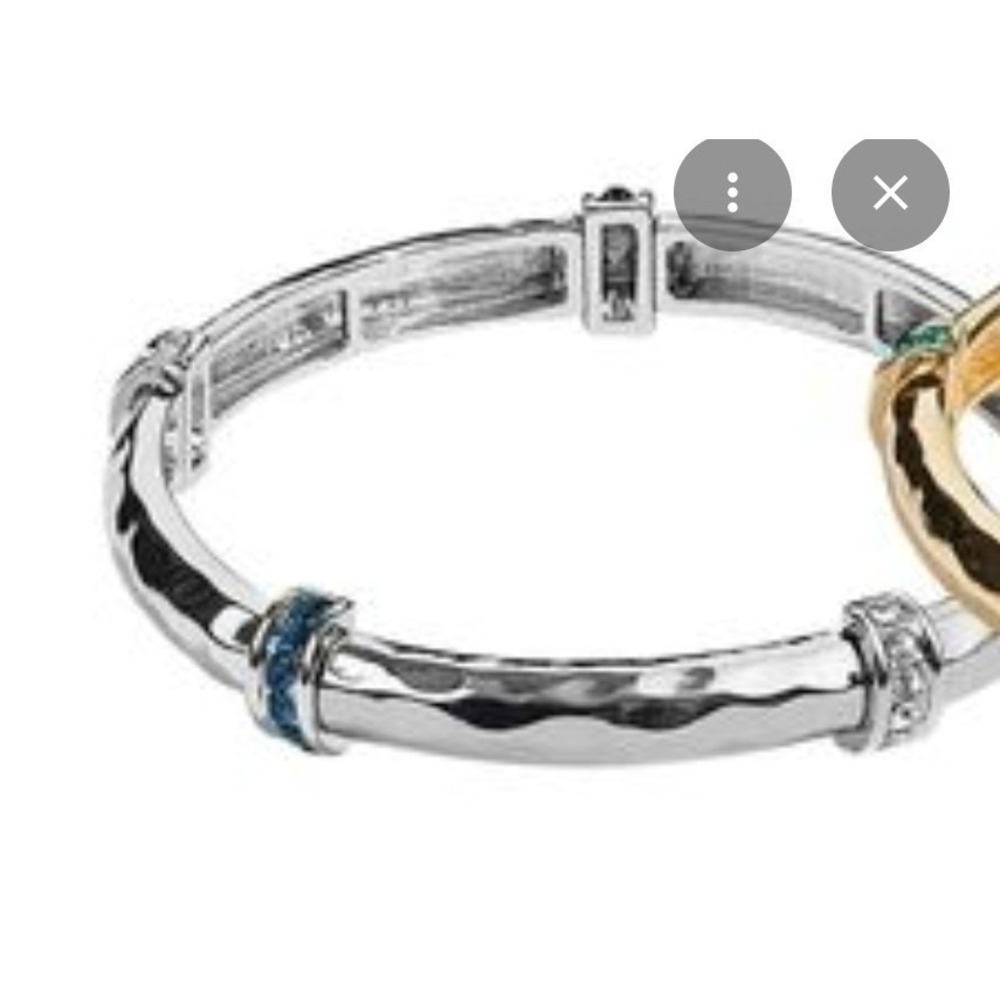 BNWT Park Lane Arcadia Stretch Bracelet Silver with Blue Clear CZs SOLD OUT